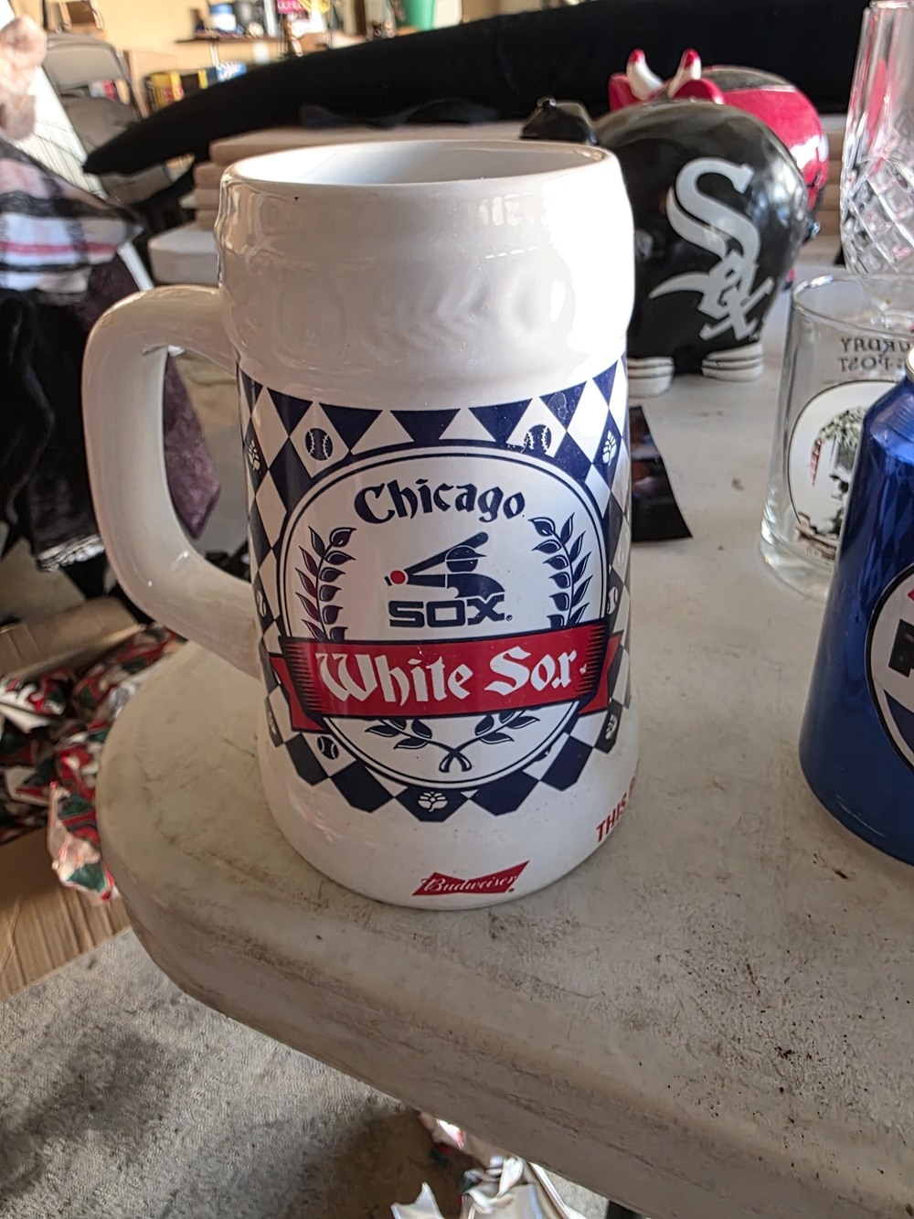 Chicago White Sox Ceramic Beer Stein - White with Navy and Red Accents